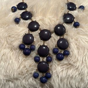 J.Crew Navy Bubble Statement Necklace
